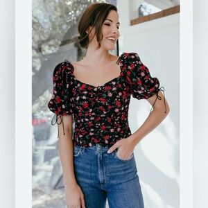 NWOT For Love & Lemons Floral Bustier Top (Size L)